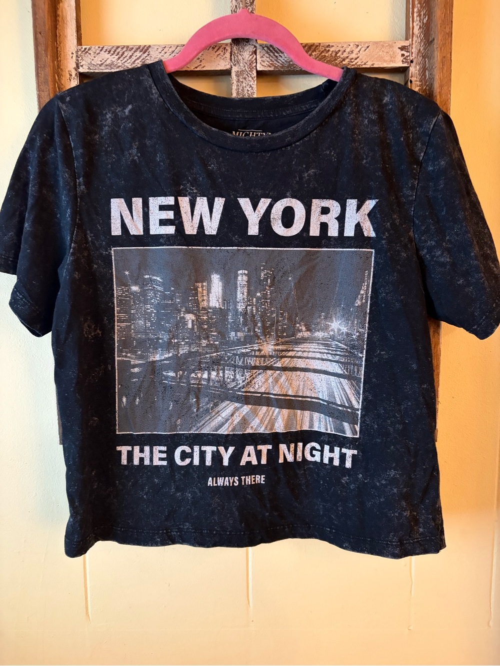 Mighty Fine Black Graphic 'New York The City At Night' Tee